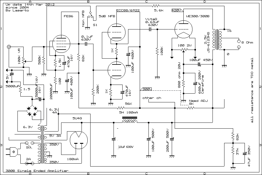 300B Single Ended Amplifier with James JS6123HS