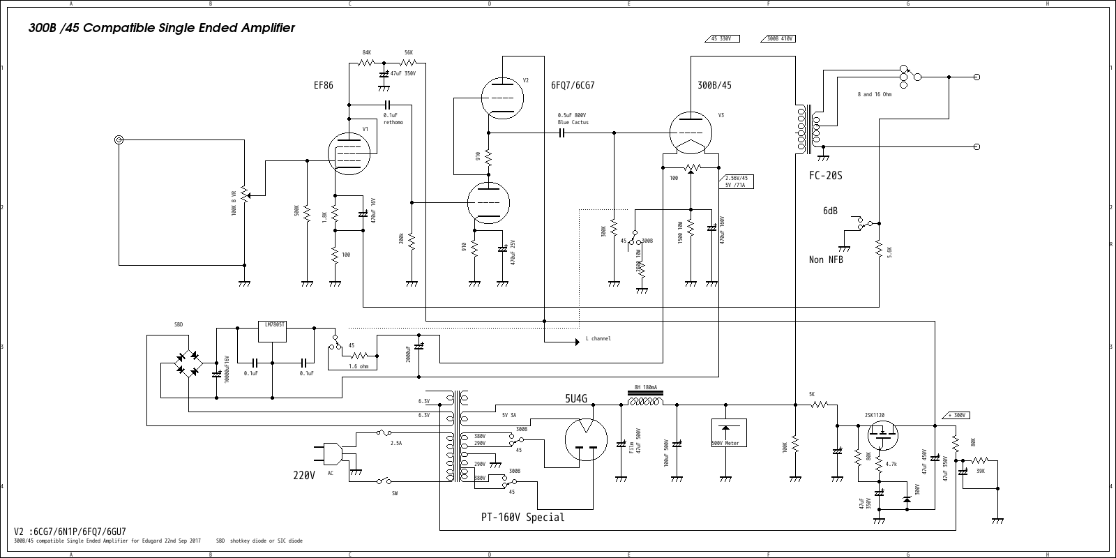 45/300B Single ended Amplifier