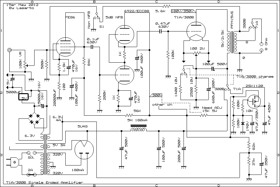 71A/300B compatible single ended amplifier but small power