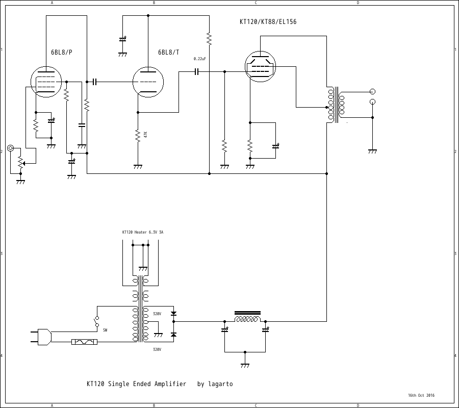 KT 120 Single Ended Amplifier DIY 2016-2017