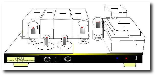 LayOut 45/2A3 single ended amplifier