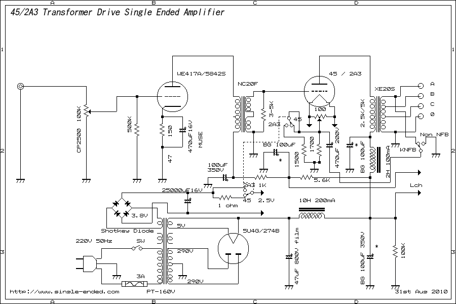 45/2A3 Single-ended amplifier